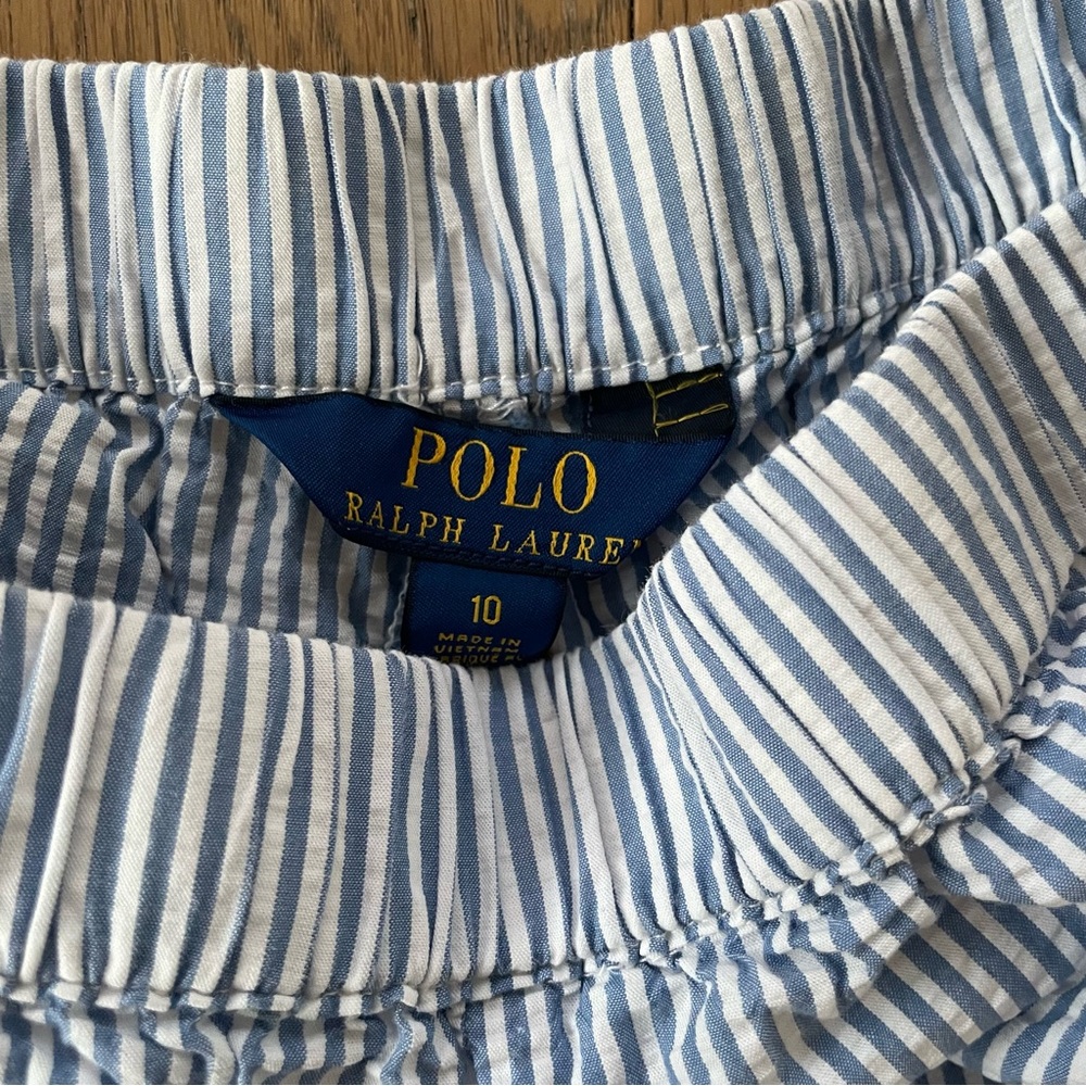Polo Ralph Lauren Girls’ Striped seersucker Cotton Shorts - Picture 3 of 4